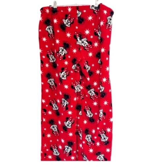 Women's DISNEY Plush Pant Minnie MEDIUM (8-10) NWT Red with B/W SOFT - Picture 2 of 5